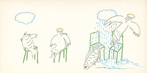 Fisch + Engel im Regen