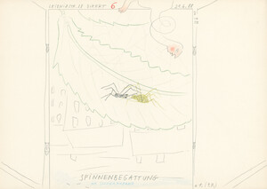Spinnenbegattung am Sommeranfang (21.6./9.7.88, Leibnizstrasse 28 direkt 6)
