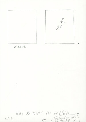 leerelehre mit kri & mimi im papier (aus: dramotlette, S. 21) (24.12.94)